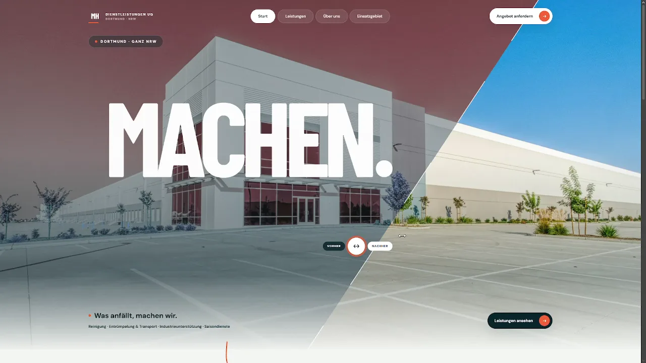 MH Dienstleistungen Gebäudeservice Website Preview